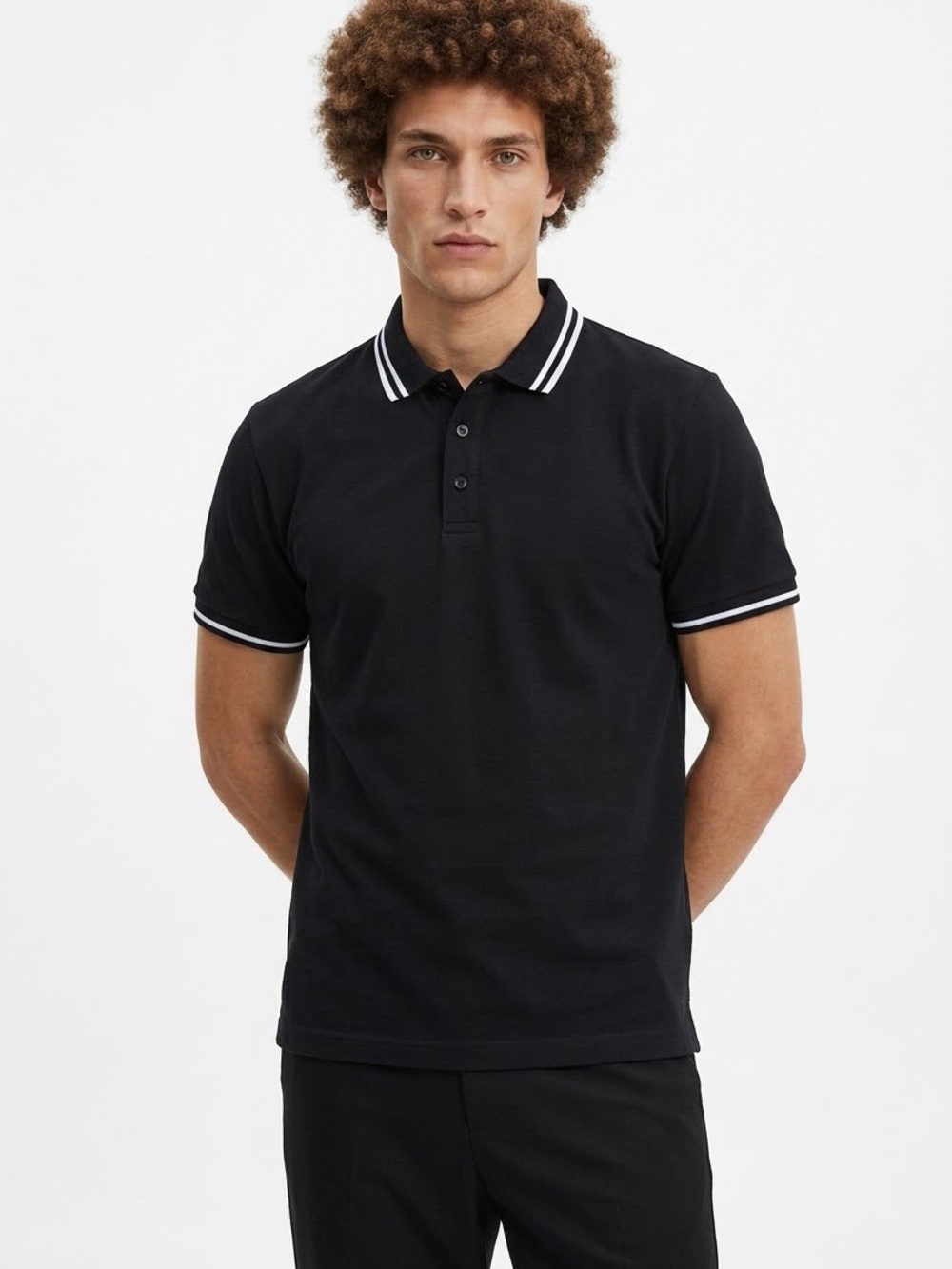 Fashion Nova Men's Black Polo Shirt